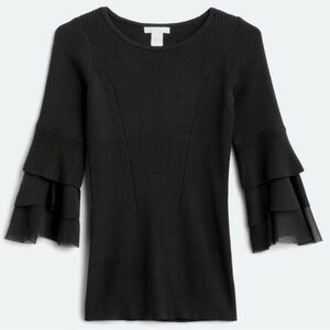 Design History Ethelda Ruffle Bell Sleeve sweater